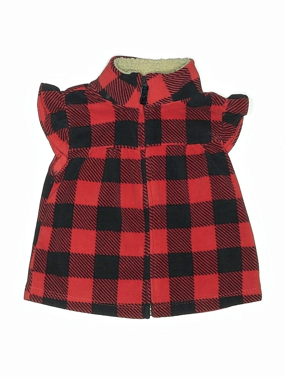 Carter's Buffalo Check Fleece Vest Red & Black Baby 18M